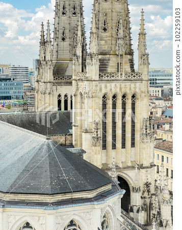 Close up detail of Saint Andrew Cathedral in Bordeaux, France. Close up detail of Saint Andrew Cathedral in Bordeaux, France. 102259103