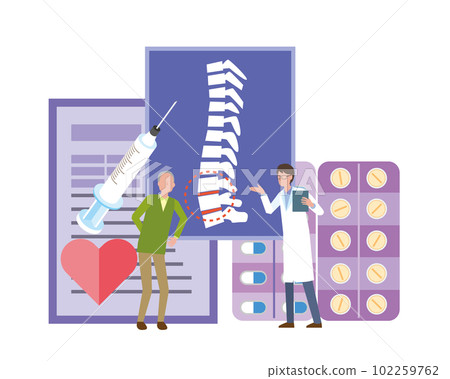 Lumbar disc herniation image illustration 102259762