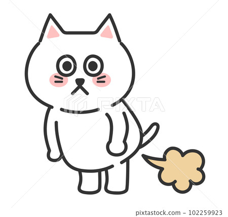 Farting cat anthropomorphic illustration Farting cat anthropomorphic illustration 102259923
