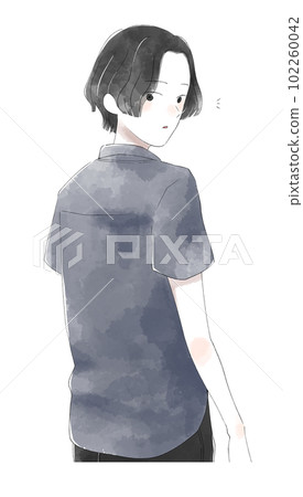 A man looking back A man looking back 102260042