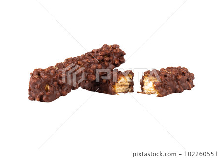 wafer ceramel crispy chocolate isolated on white background 102260551