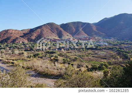 Village in Ourika valley near Marrakesh city in Morocco 102261285