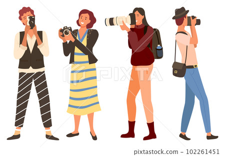 Women Photographing, Female and Camera Vector 102261451