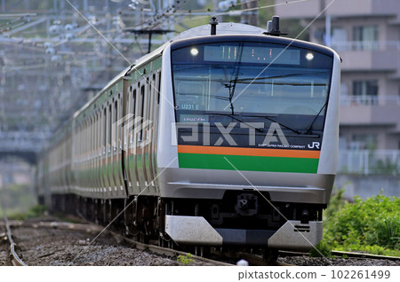 Tokaido Main Line Manazuru JR East E233 series 3000 series U231 formation (Oyama) Tokaido Main Line Manazuru JR East E233 series 3000 series U231 formation (Oyama) 102261499