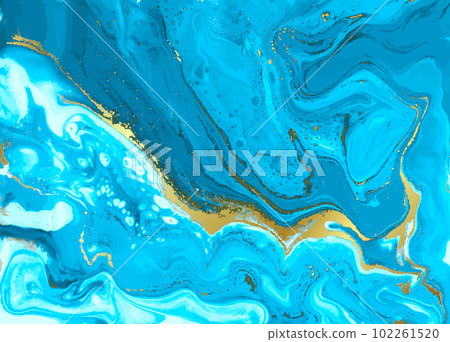 Light Blue and Gold Marble Abstract Vector Background 102261520