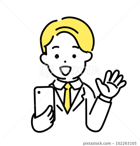 Illustration series of cute people _ male office worker _ happy 102263105