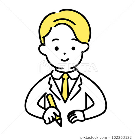 Illustration series of cute people _ male office worker _ learning 102263122