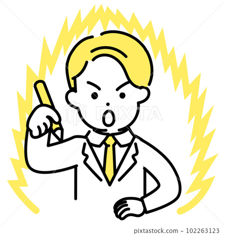 Illustration series of cute people _ male office worker _ learning 102263123