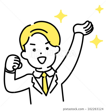 Illustration series of cute people _ male office worker _ lifting up 102263124
