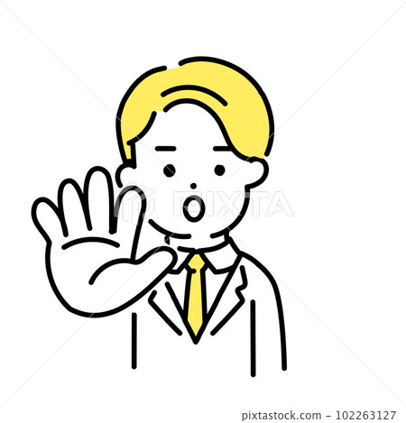 Illustration series of cute people _ Male office worker _ Stop Illustration series of cute people _ Male office worker _ Stop 102263127