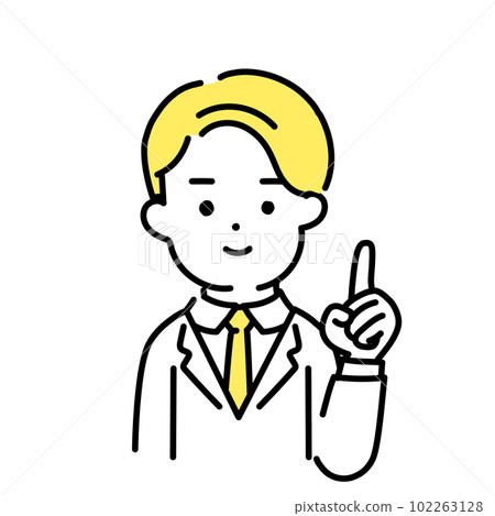 插圖系列可愛的人_男性上班族_指點 102263128