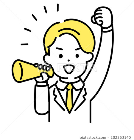 插圖系列的可愛的人_男性上班族_歡呼 102263140