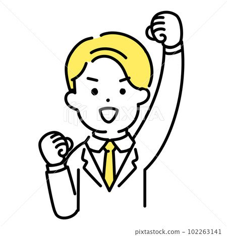 插圖系列的可愛的人_男性上班族_歡呼 插圖系列的可愛的人_男性上班族_歡呼 102263141
