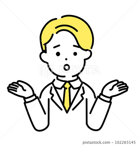 Illustration series of cute people _ Male office worker _ worried Illustration series of cute people _ Male office worker _ worried 102263145