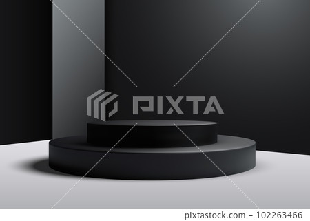 Realistic 3d geometric cylindrical round podium for advertising design, product place. 102263466