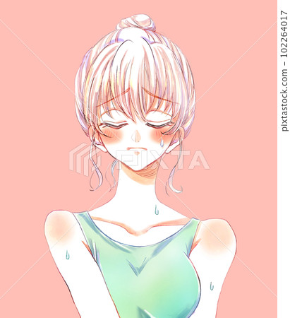 麻煩的背心女人汗水臉紅 麻煩的背心女人汗水臉紅 102264017