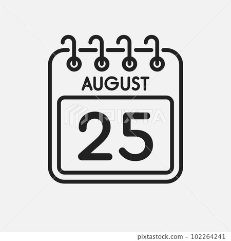 Icon page calendar day - 25 August 102264241