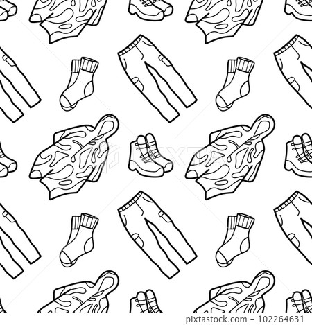 Seamless pattern contour drawings of hiking, camping Seamless pattern contour drawings of hiking, camping 102264631