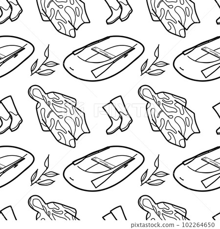 Seamless pattern contour drawings of hiking, camping Seamless pattern contour drawings of hiking, camping 102264650