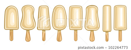 Vector set of  White Chocolate Popsicle 102264773