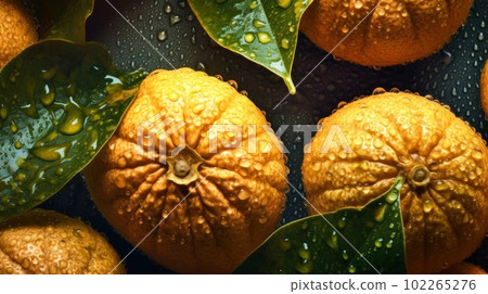 Fresh Organic Ugli Fruit Photorealistic Horizontal Background. Healthy Vegetarian Diet. Ai Generated Hyperrealistic Background with Delicious Juicy Ugli Fruit. 102265276