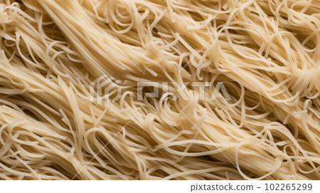 Delicious Somen Noodles Photorealistic Horizontal Background. Asian Cousine Traditional Meal. Ai Generated Hyperrealistic Background with Delicious Instant Somen Noodles. 102265299