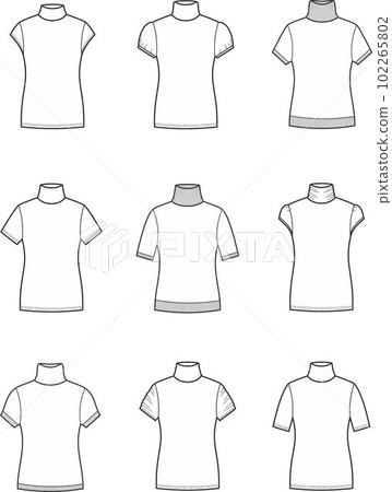 Womens short sleeve turtleneck set 102265802