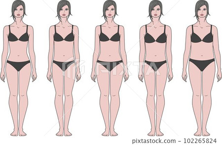 The figure of a woman. Various types 102265824