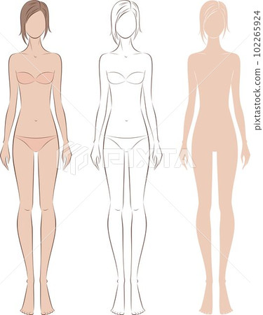 Female figure template. Fashion croquis.  102265924