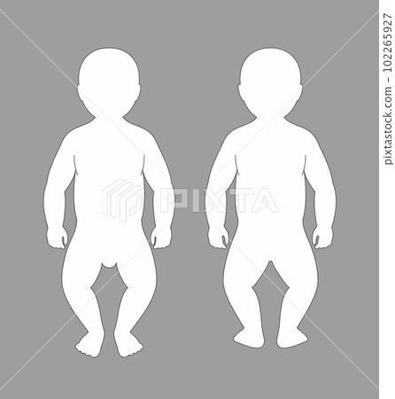Figure of a baby. Front and back. 102265927