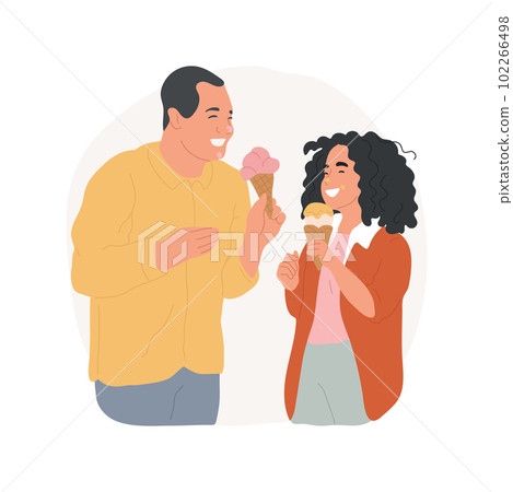 Having fun isolated cartoon vector illustration. Father and daughter having good time together, laughing and eating ice-cream, teenager lifestyle, people communication and fun vector cartoon. Having fun isolated cartoon vector illustration. Father and daughter having good time together, laughing and eating ice-cream, teenager lifestyle, people communication and fun vector cartoon. 102266498