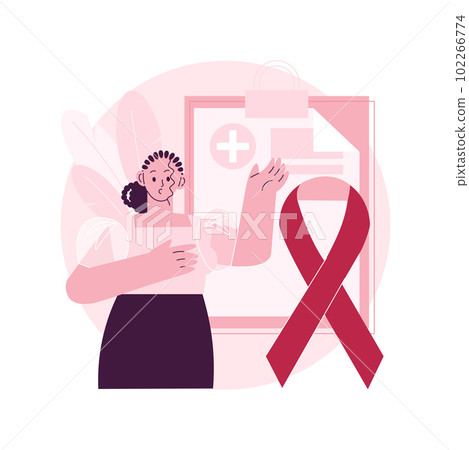 Breast cancer abstract concept vector illustration. Women oncology factor, prevention and diagnostics, breast cancer fund, disease awareness, control screening, mammogram abstract metaphor. Breast cancer abstract concept vector illustration. Women oncology factor, prevention and diagnostics, breast cancer fund, disease awareness, control screening, mammogram abstract metaphor. 102266774