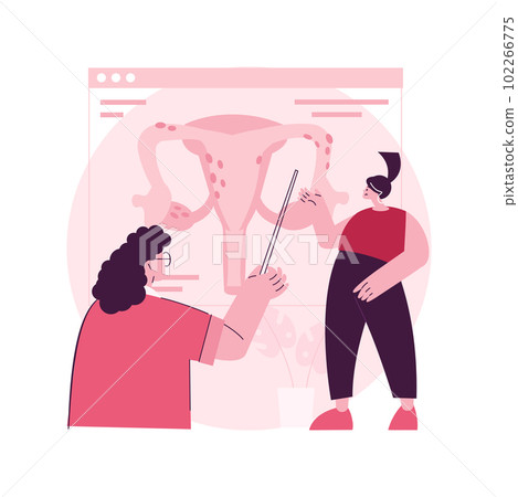 Endometriosis abstract concept vector illustration. Endometrium dysfunctionality, gynecological clinic, endometriosis diagnostic and treatment, female reproductive function abstract metaphor. Endometriosis abstract concept vector illustration. Endometrium dysfunctionality, gynecological clinic, endometriosis diagnostic and treatment, female reproductive function abstract metaphor. 102266775