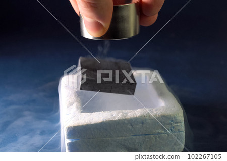 a Superconductivity of magnets in liquid nitrogen. a Superconductivity of magnets in liquid nitrogen. 102267105
