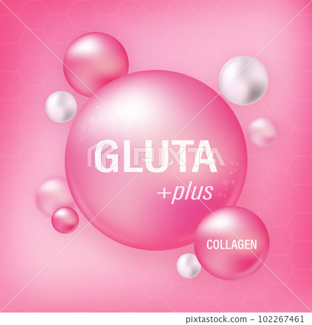 Pink glutathione pack with capsule and the third ingredient can be separated. Substance For Beauty and Cosmetic 102267461