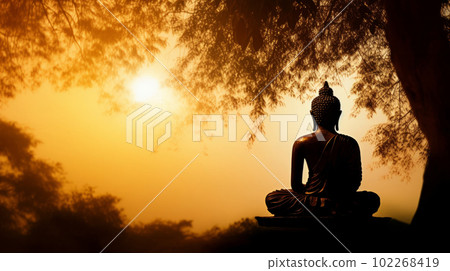 Buddha background. Illustration AI Generative 102268419
