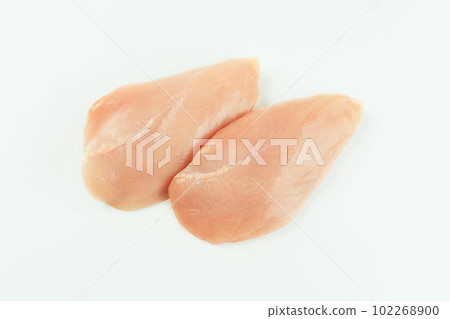 Raw chicken meat.Raw fresh Chicken breast Fillets.Food for retail.Procurement for designers.Ogranic food,healthy eating.Food concept.Top view.Chicken breast Fillets.Close up. 102268900