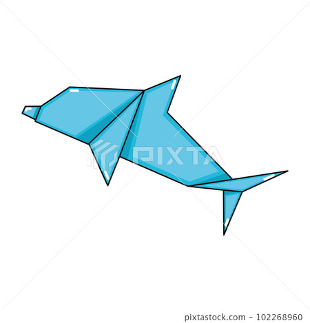 Isolated origami dolphin Abstract paper animal Vector Isolated origami dolphin Abstract paper animal Vector 102268960