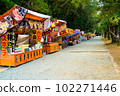 Fairs lining the approach to Kashihara Shrine in Nara 102271446