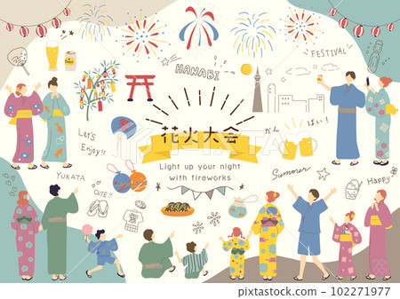 People who enjoy the fireworks display 102271977