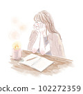 寫日記的女人/香薰蠟燭/放鬆/暗粉色 102272359