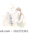彈琴的女人/表演/花鋼琴家/粉色 102272361