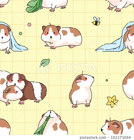 Guinea pig seamless pattern. Cute background... - Stock Illustration ...