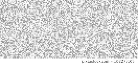 Seamless pixelated tv noise texture. White noise signal grain. Television screen interferences and glitches. Grey shades grunge vector background 102273105