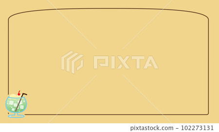 Material horizontal type (16: 9) with border and one point cream soda No. 40 Material horizontal type (16: 9) with border and one point cream soda No. 40 102273131