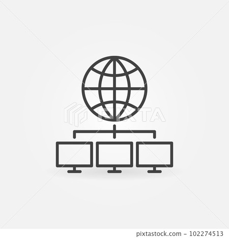 Global Data Mining outline vector concept icon 102274513
