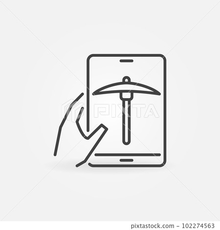 Mobile Data Mining using Smartphone line vector icon 102274563