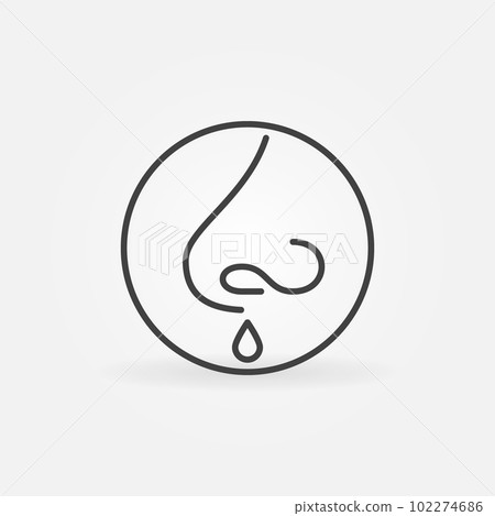Runny Nose vector thin line concept icon or sign 102274686