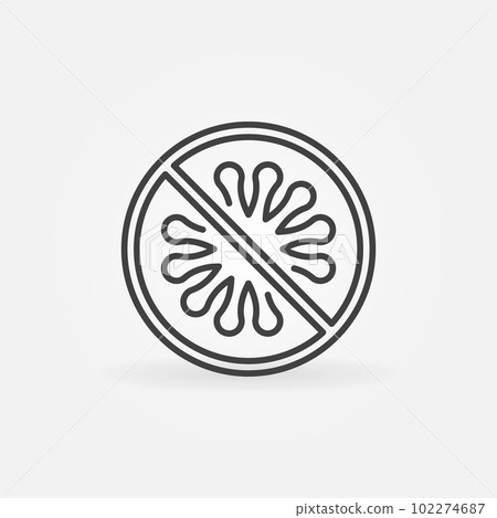 Stop Microbe, virus or bacteria vector concept outline icon Stop Microbe, virus or bacteria vector concept outline icon 102274687