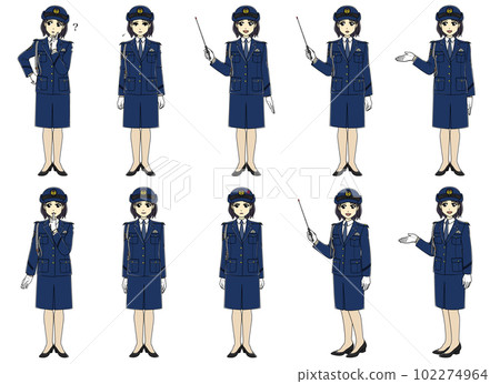 Uniform (skirt) female police whole body set 2 Uniform (skirt) female police whole body set 2 102274964